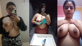 Babe Pressing Boobs And Fingering